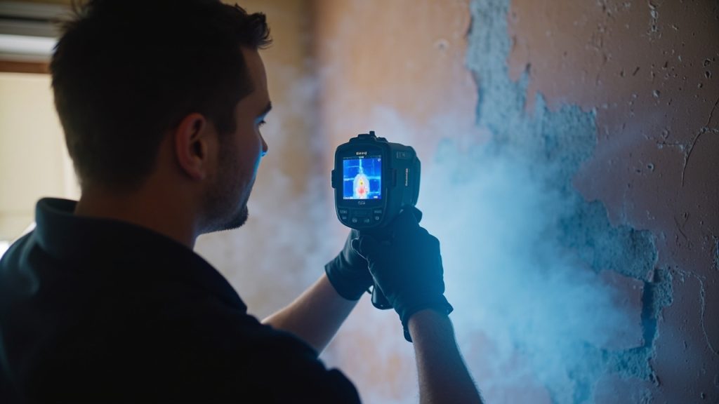 Finding hidden water leaks behind the walls of you